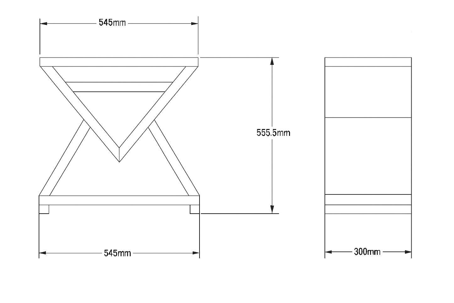 ARROW - GREY | Geometric Wine Table | Solid wood Table | Bedroom Nightstand | Living room table