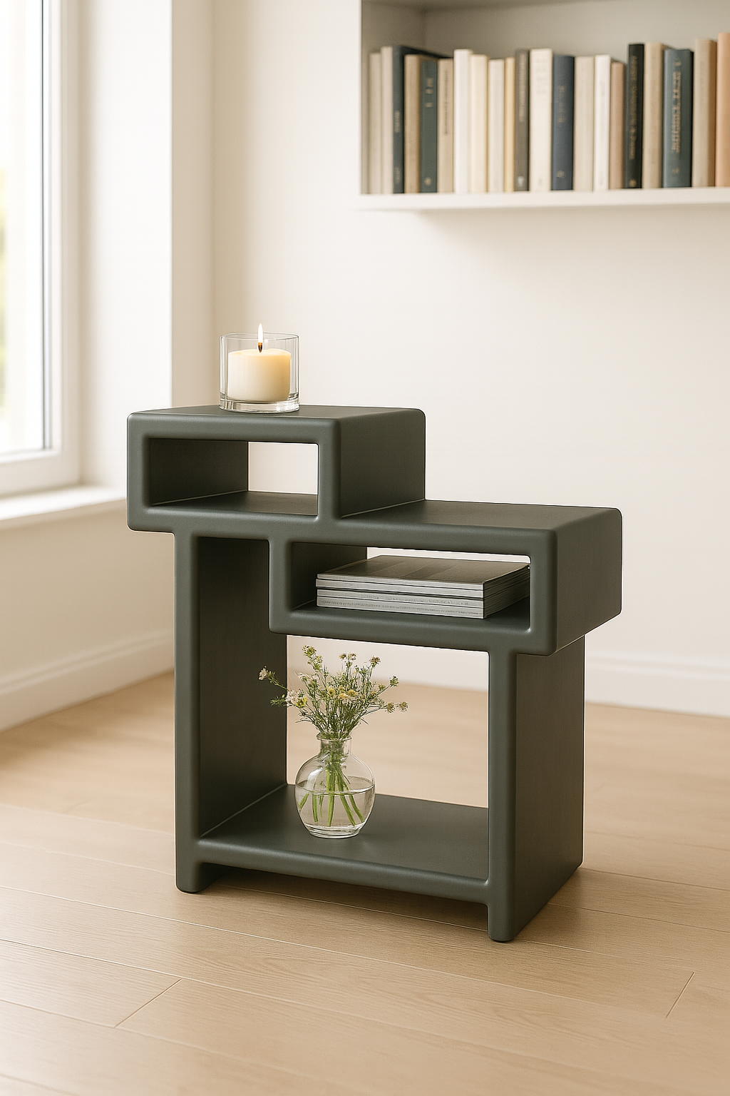TROY-GREY | Frêne massif | Table d'appoint, table de chevet, table d'appoint.