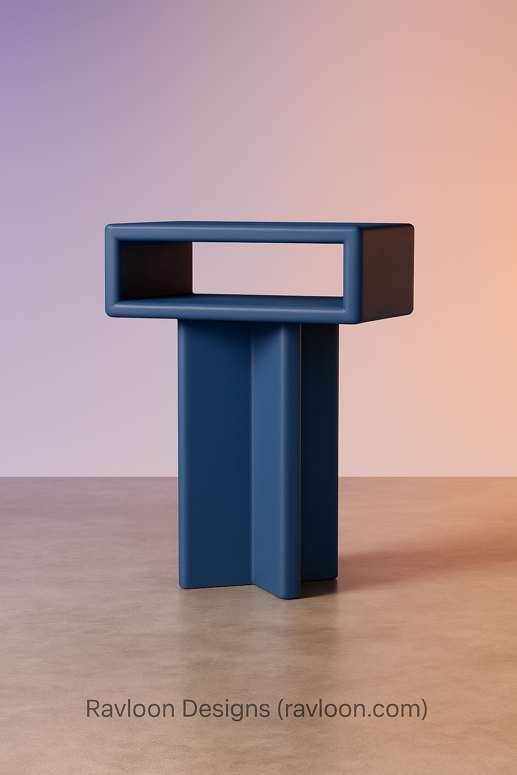 ZEUS - BLEU | Table de chevet moderne en frêne massif | Table d'appoint | Table de chevet