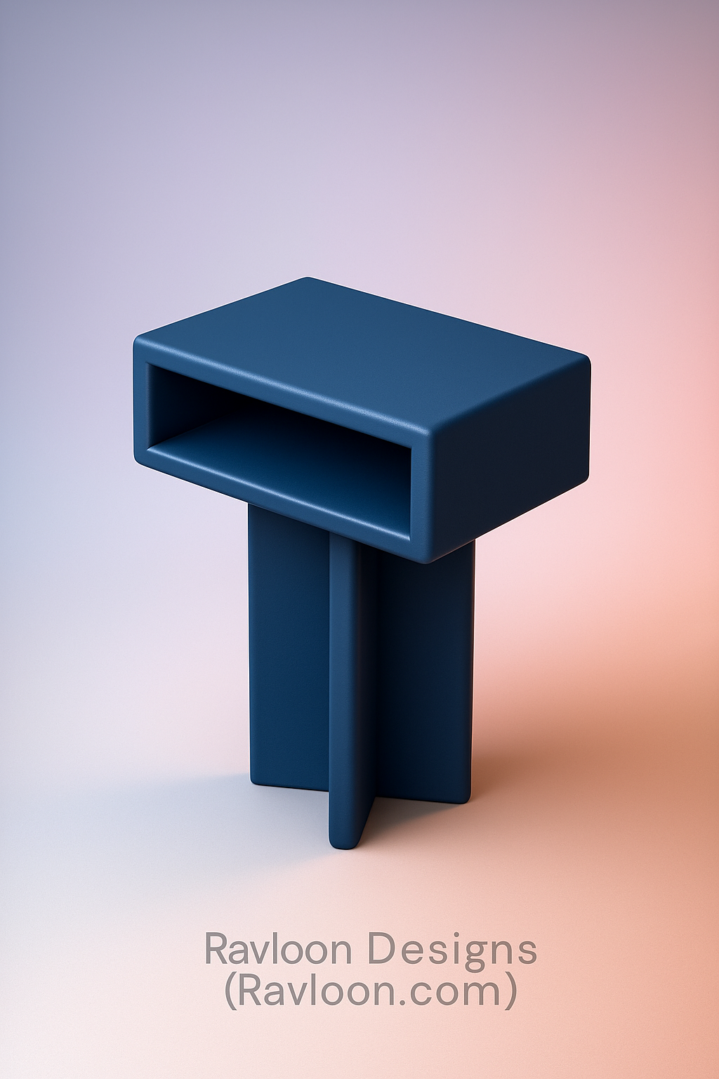 ZEUS - BLEU | Table de chevet moderne en frêne massif | Table d'appoint | Table de chevet