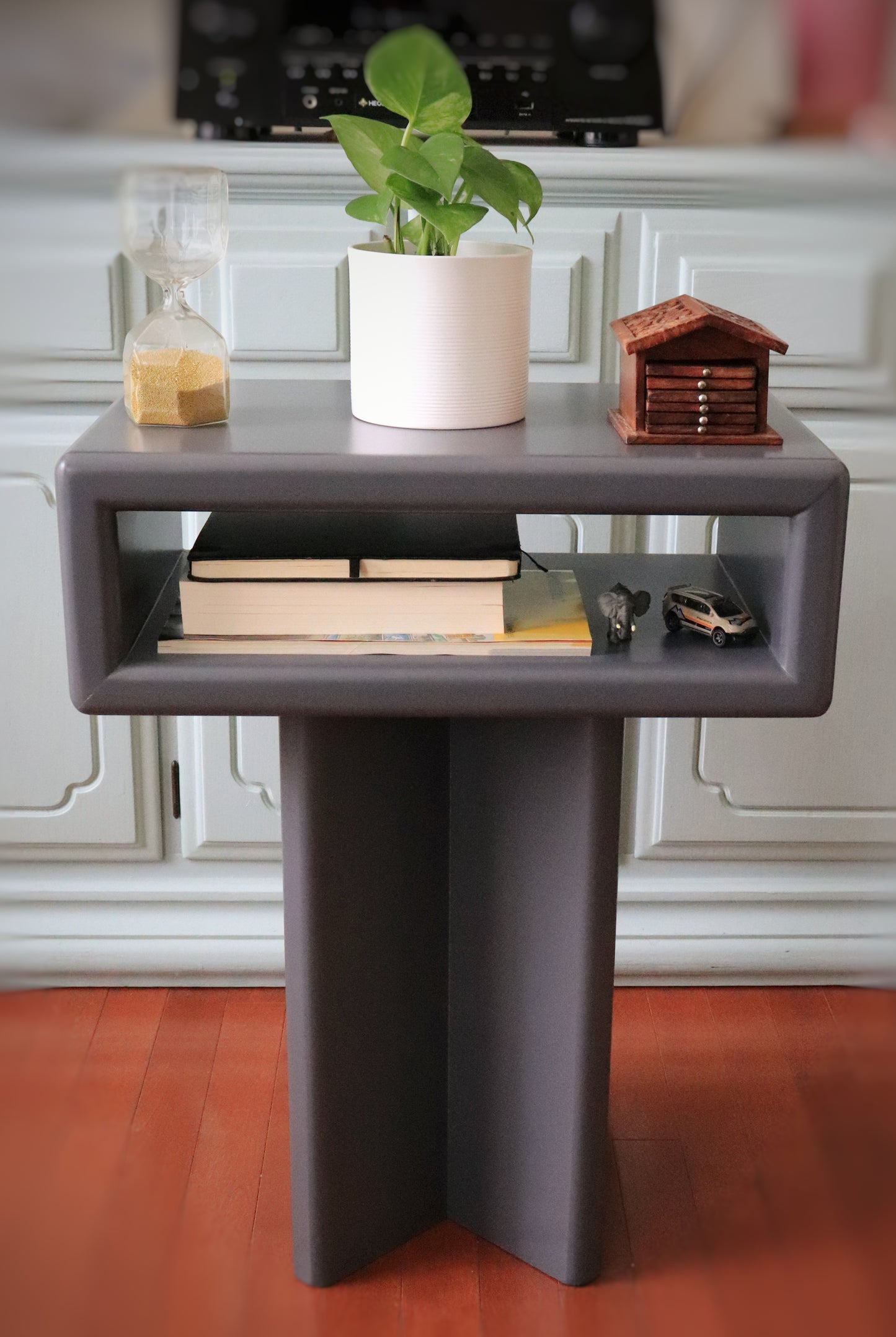 ZEUS - GREY | Solid wood Nightstand | Natural wood Table | Bedroom Nightstand | Living room table