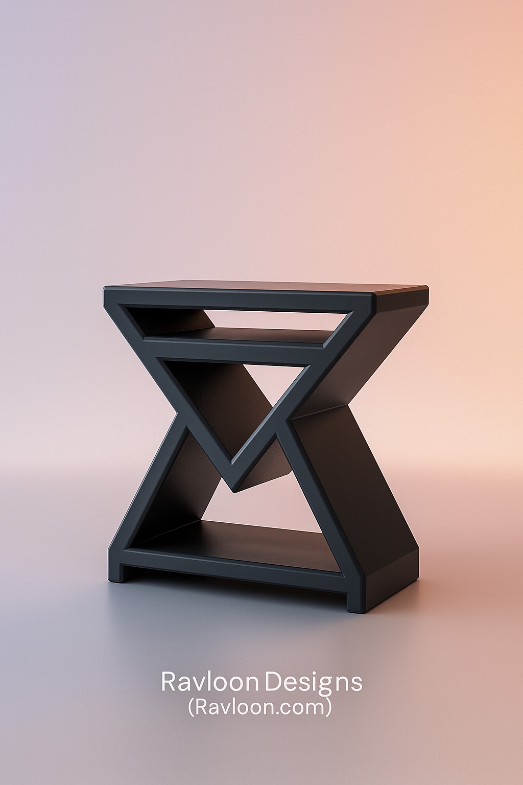 ARROW - GRIS | Table de chevet géométrique en frêne massif | Table d'appoint | Table de chevet