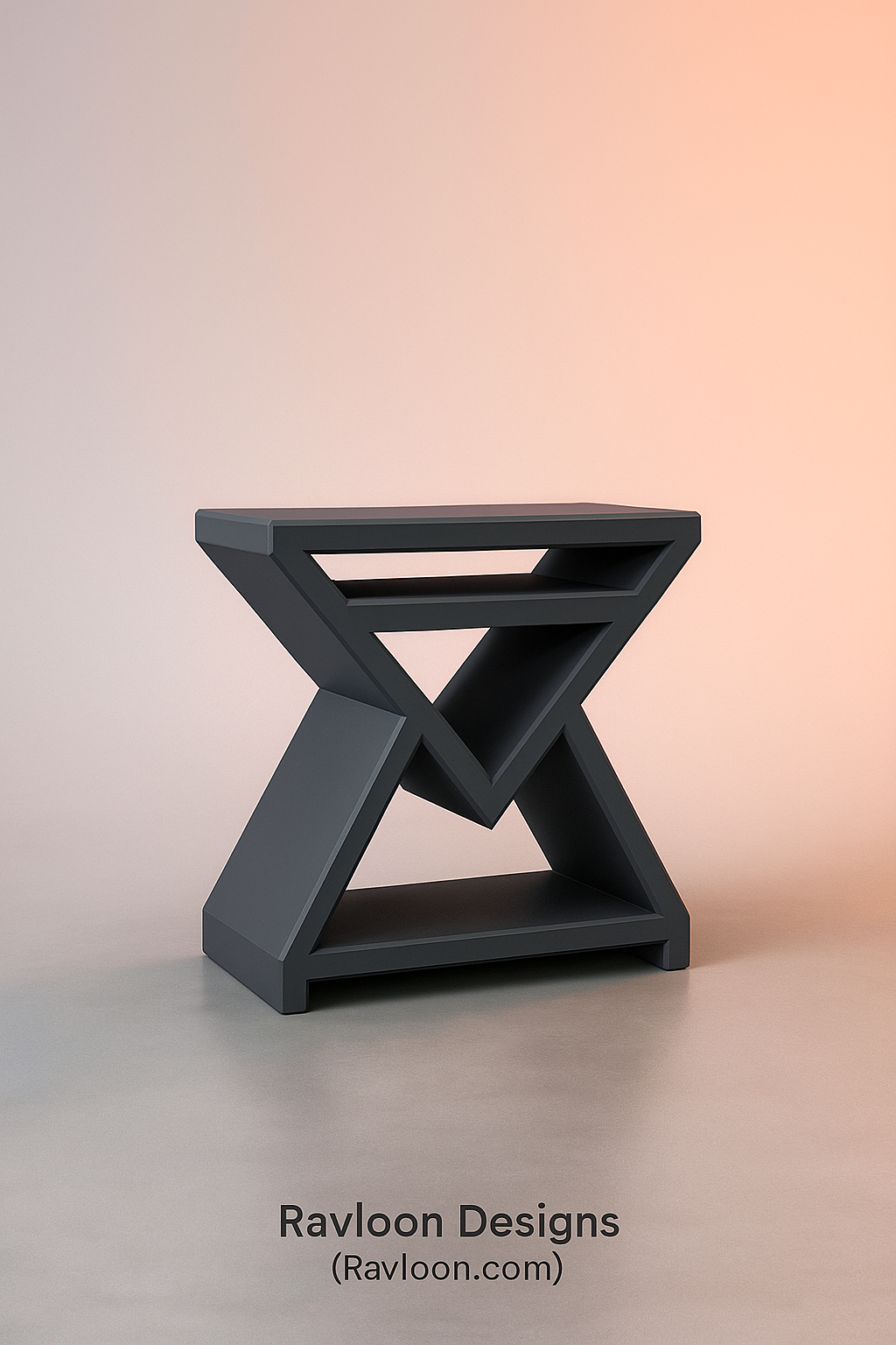 ARROW - GRIS | Table de chevet géométrique en frêne massif | Table d'appoint | Table de chevet