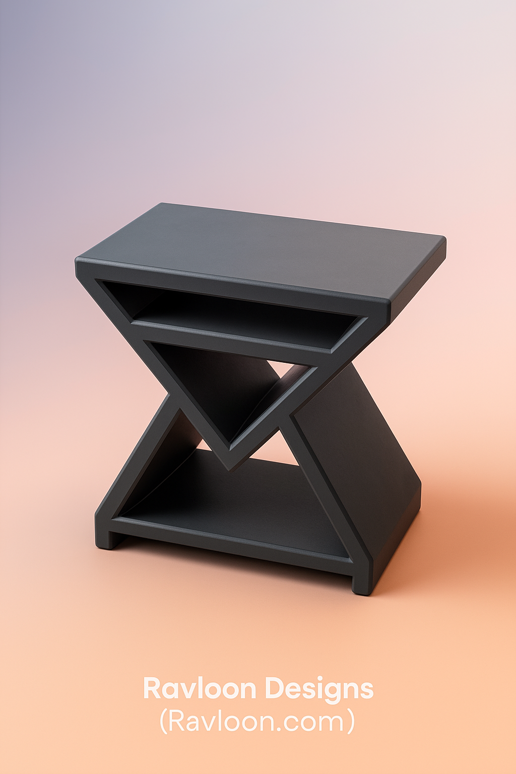 ARROW - GRIS | Table de chevet géométrique en frêne massif | Table d'appoint | Table de chevet