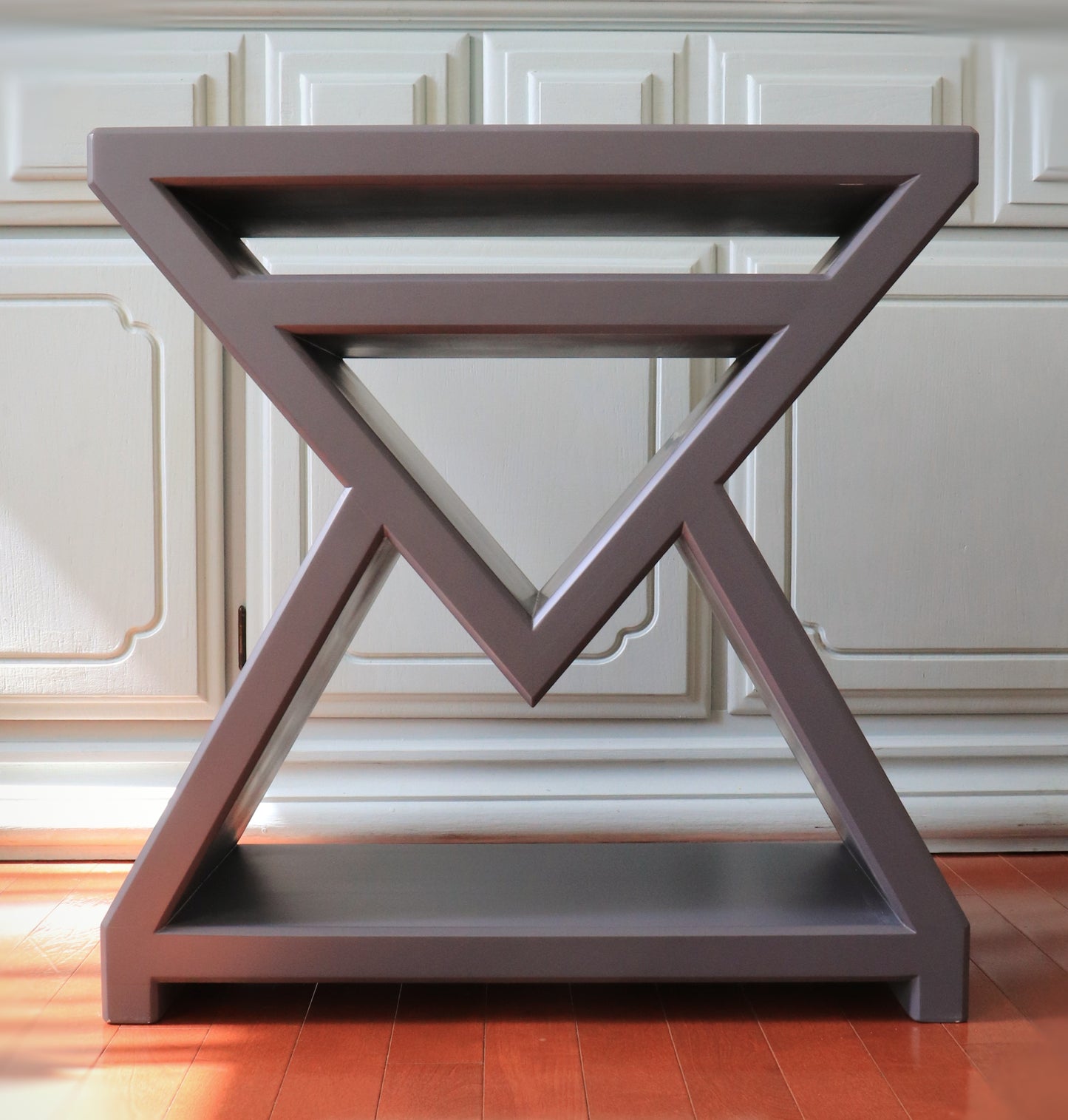 ARROW - GREY | Geometric Wine Table | Solid wood Table | Bedroom Nightstand | Living room table