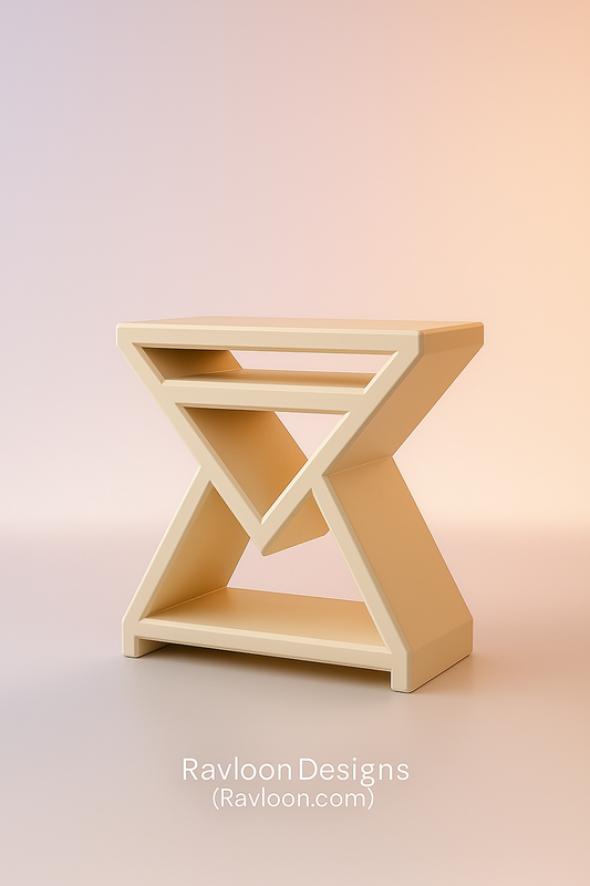 Arrow off white color solid ash wood side table 22"