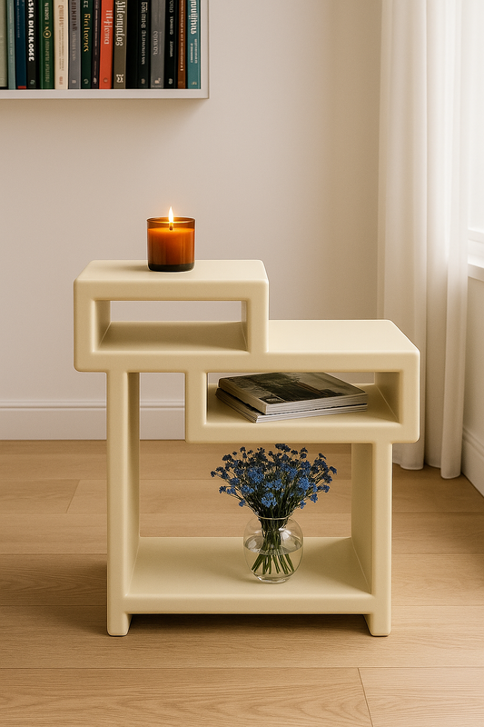 TROY - BLANC CASSÉ | Frêne massif | Table d'appoint, table de chevet, table d'appoint