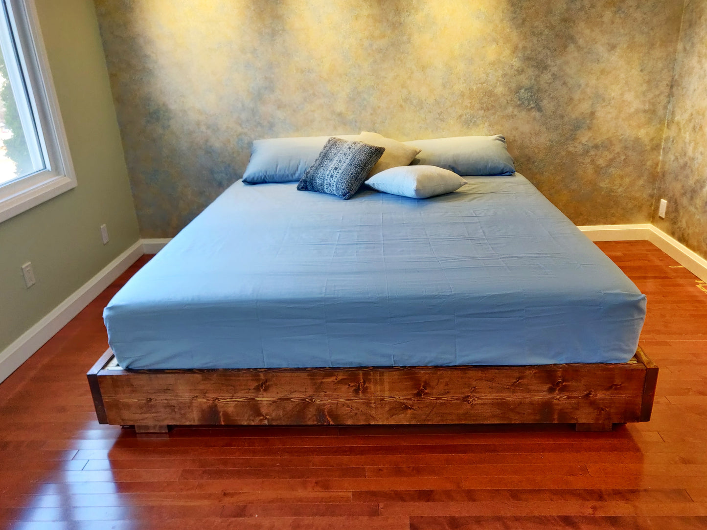 Pine wood BED Frame-For any size mattress'. Read Description before ordering. No Head Board.