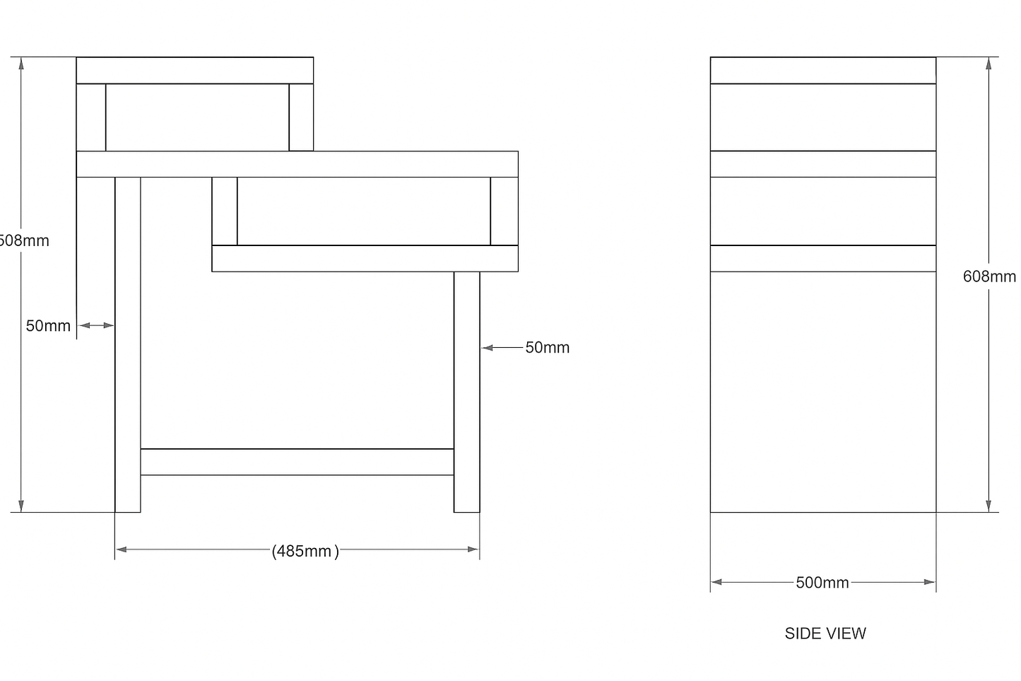 TROY-GREY | Frêne massif | Table d'appoint, table de chevet, table d'appoint.