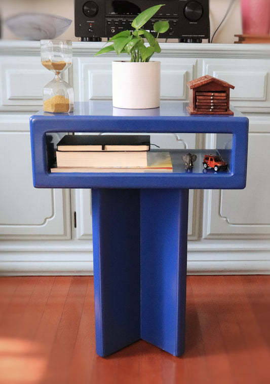 ZEUS - BLUE |  Solid Ashwood Nightstand | Natural wood Table | Bedroom Nightstand | Living room table
