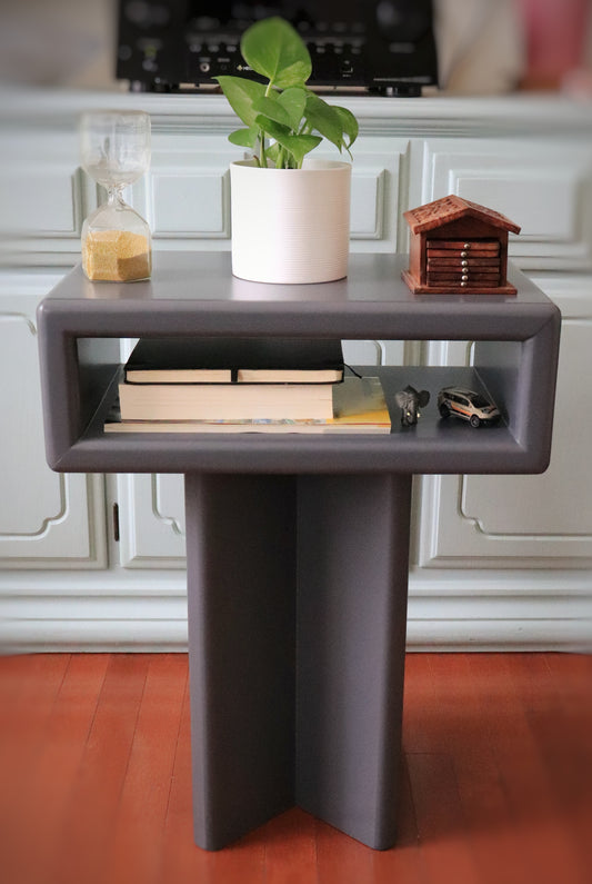 ZEUS - GREY | Solid wood Nightstand | Natural wood Table | Bedroom Nightstand | Living room table